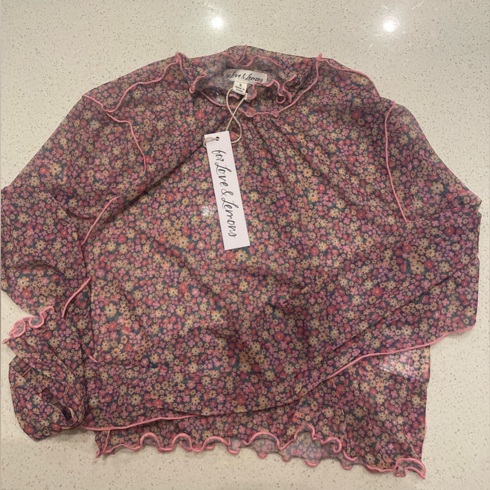 For Love and Lemons - Mesh Floral Top - S
